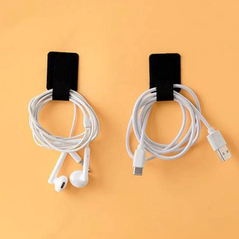 Reusable Data Cable Tie Punch-free Household Multi-functional Self Adhesive Desk Management Adjustable Cord Organizer Straps