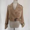 Women's Long Sleeved Short Casual Solid Color Temperament Windbreaker Jacket