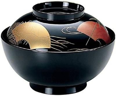 Zoni Black Fan Made In X Tableware J-kitchens 4.5-inch Bowl, Surface, Japan, 13.6 H9.5cm, No.598