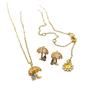 Fashion Light Luxury Small Umbrella Pendant Women'S Necklace Simple And Exquisite Zircon Umbrella Stud Earrings