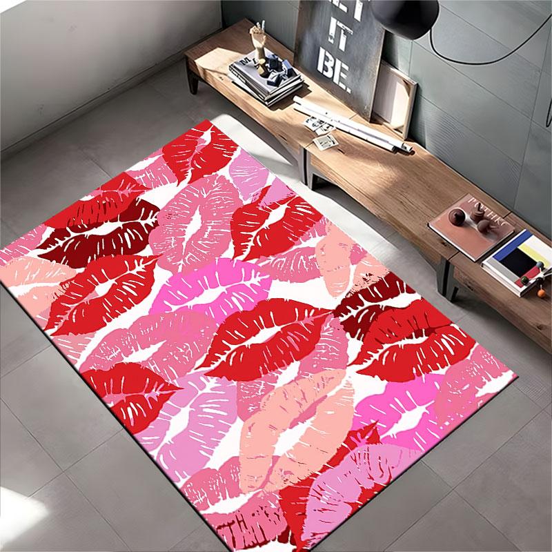 Colorful Lip Print Pattern Carpet suitable as a non-slip mat for the living room or bedroom sofa