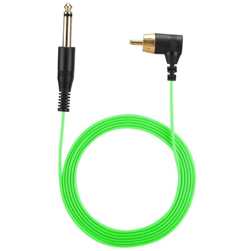 

RCA Cable Line Connector Tattoo Machine Power Supply Accessory Tattoo Clip Cord 6.35mm to RCA Adapter Line Soft-TPE 1.8m зелений