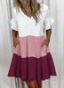 2025 European and American Women's Ruffle Pocket Printed Dress