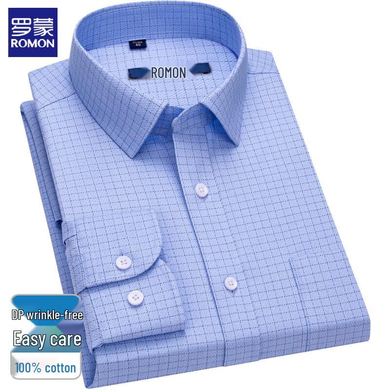 

Romon Men s Formal Pure Cotton Non-Iron Long-Sleeve Shirt 42