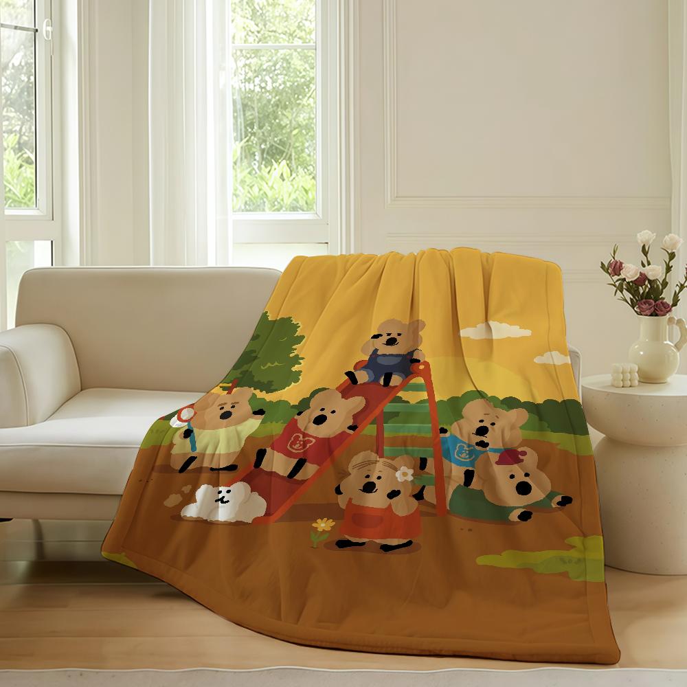 Fashion Cute D-Dinotaeng-S Cartoon Blanket Warm Soft Suitable For Bedroom Sofa Bed Living Room Office Travel Camping Gifts