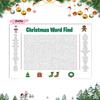 S-1Pc Christmas Word Search Poster – Wall Game, Poster-Size Word Search, Christmas Activity Poster For Families, Christmas Game