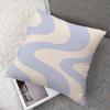 Pale Blue Curved Wave square Jacquard Pillow Cover for Sofa Office Waist Cushion Cover Home Decorative Pillowcase