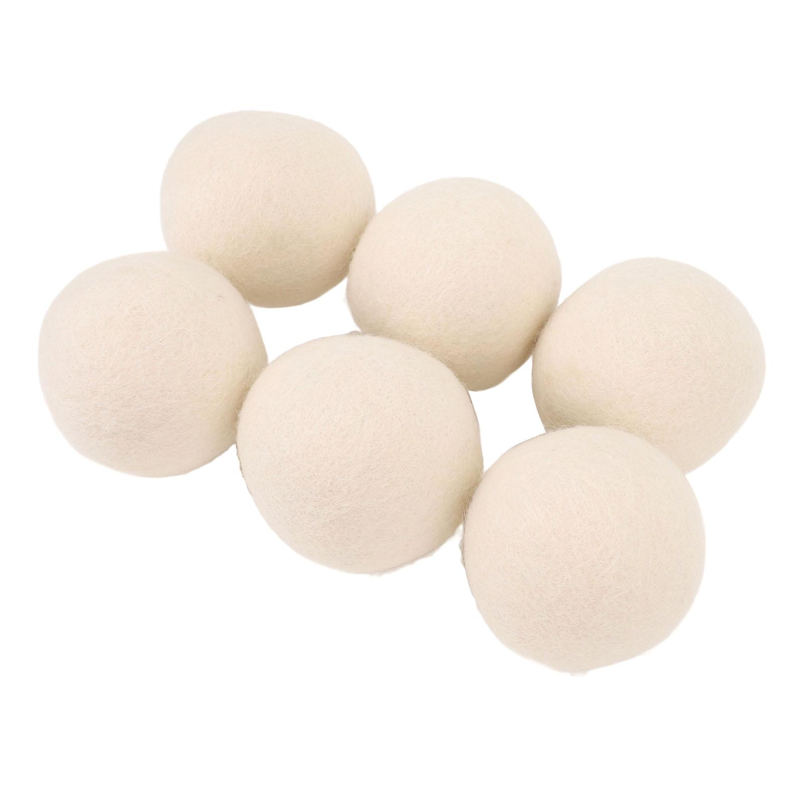 

6Pcs Wool Dryer Balls Accelerated Drying Eliminates Static Electricity Reusable Wool Felt Fabric 6cm/2.36in