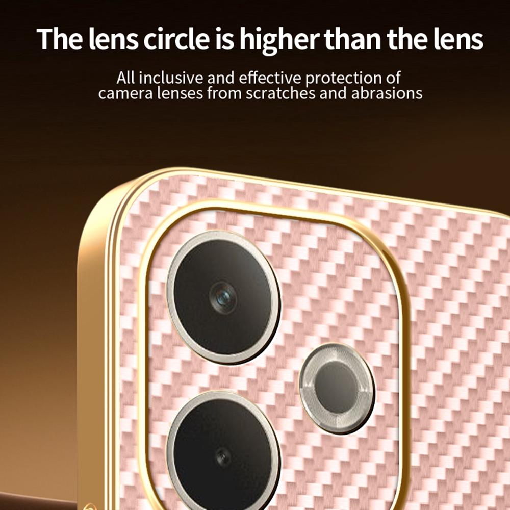 Pentru Oppo A5 Pro 4G (Global)/5G (Global) Husă Telefon Textură Fibră de Carbon Electroplacat TPU Capac Spate