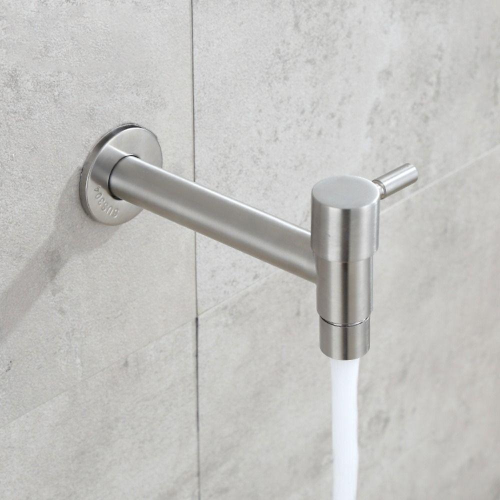304 Stainless Steel Washing Machine Faucet T Shape Single Cold Faucet Washbasin Water Tap  Bathroom