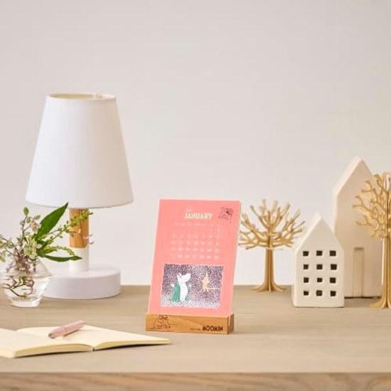 Shin Nippon Calendar 2027 Desktop Moomin Wooden Base NK4330