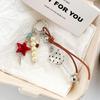 1Pcs Creativity Five Pointed Star Backpack Hanging Decoration Retro Dots Heart Shape Pendant Car Keychain Trend Accessories