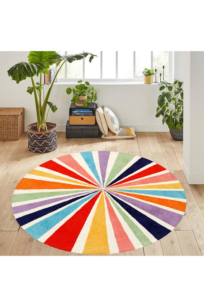 Rovigo Home Waschbarer runder bedruckter Teppich RHM7348