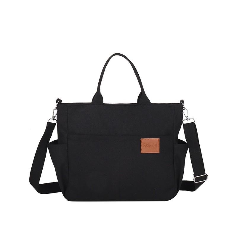 Canvas Tote Bag With Zipper Closure For Daily Commute And Casual Use