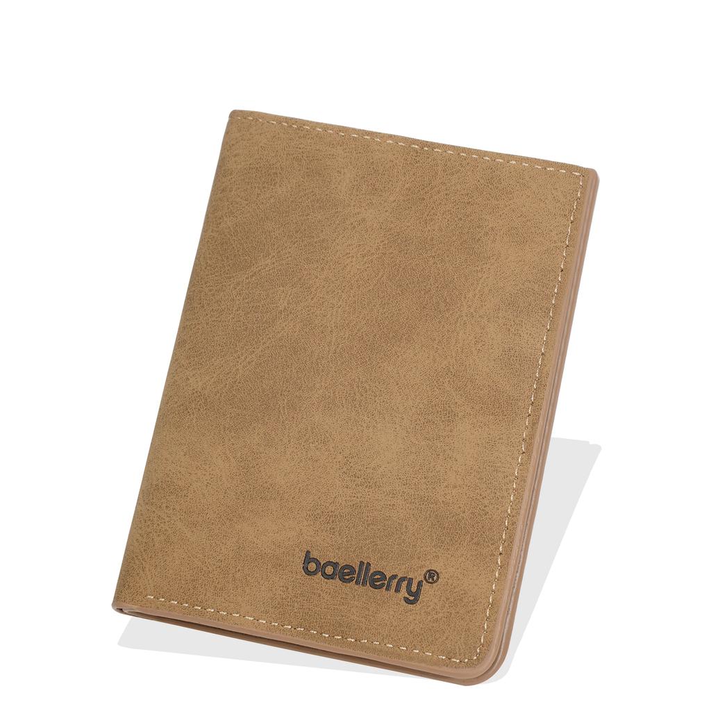 able men's short wallet anti-theft design compact double fold Rfid anti-theft wallet slim fit simple retro wallet