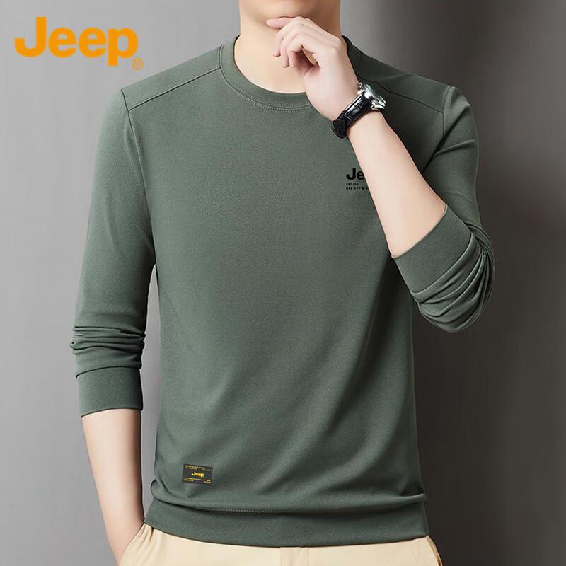 Jeep Men s Casual Long-Sleeve Round Neck Hoodie T-Shirt XL