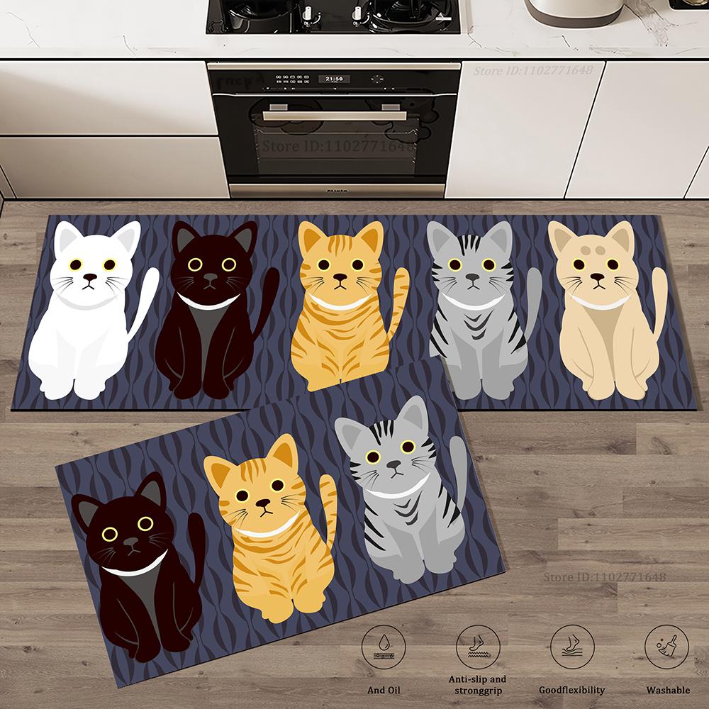 Kat Keukenhoek Absorberend Antislip Vinyl Vloerkleed Kwaliteit Wasbaar Lange Vloermat Slaapkamer Hal Hoek Badkamer Deurmat Tapijt 40cmx60cm 1pc