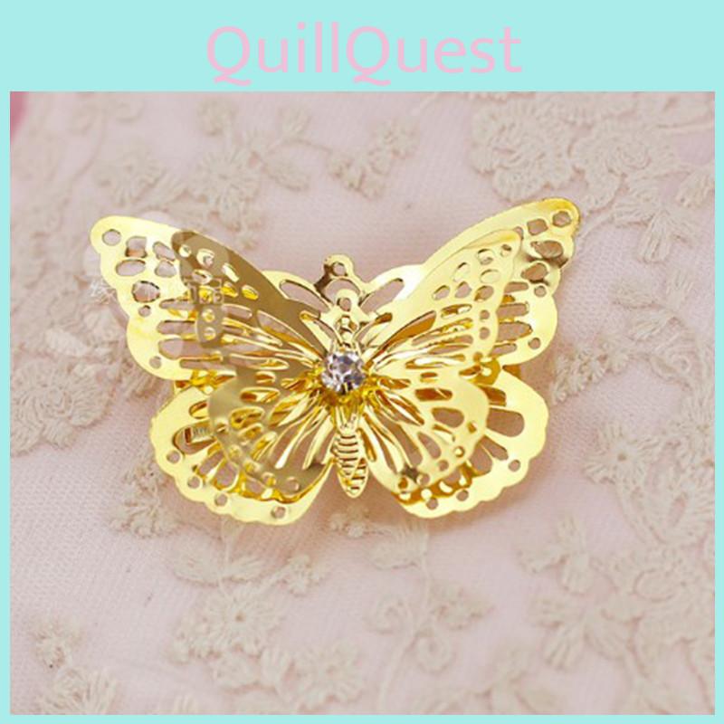 Stunning Bungo Stray Dogs Akiko Yosano Golden Butterfly Hair Clip Accessory