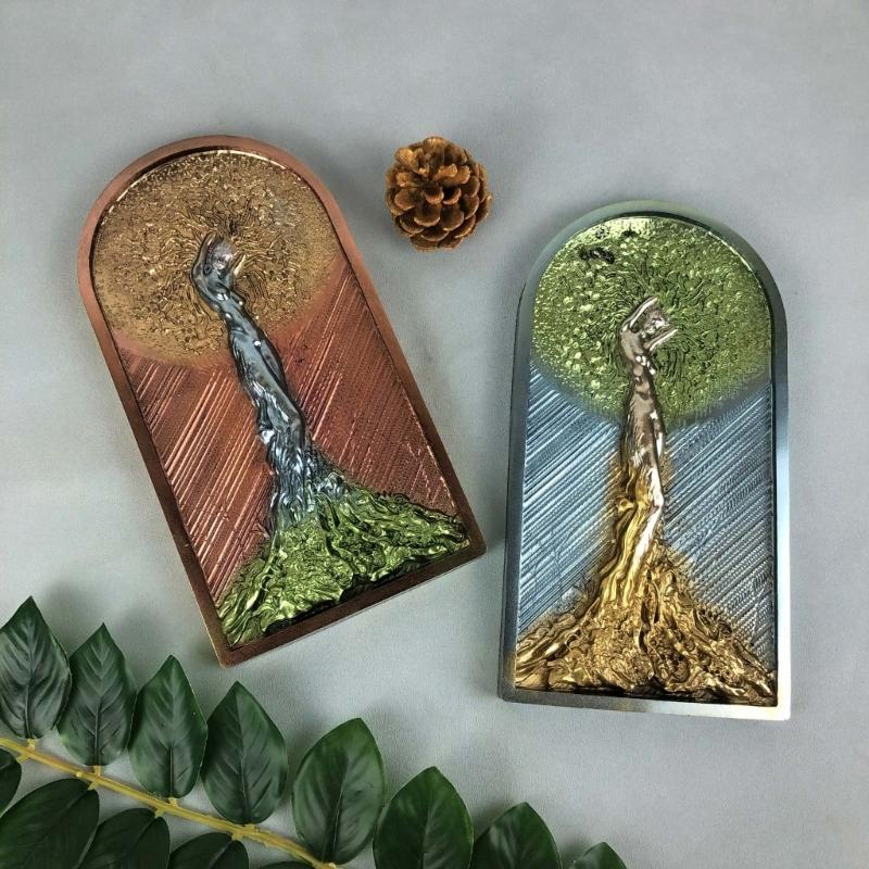 Diy Handmade Products Woman Big Tree Ornament Silicone Mold Scented Gypsum Ornaments Drop Glue Resin Mold for Decoration