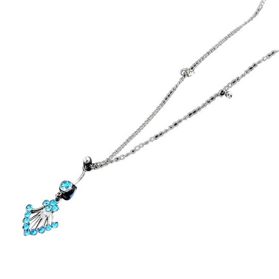 

Сексуальне жіноче кільце для пірсингу пупка зі стразами та ланцюжком на поясі