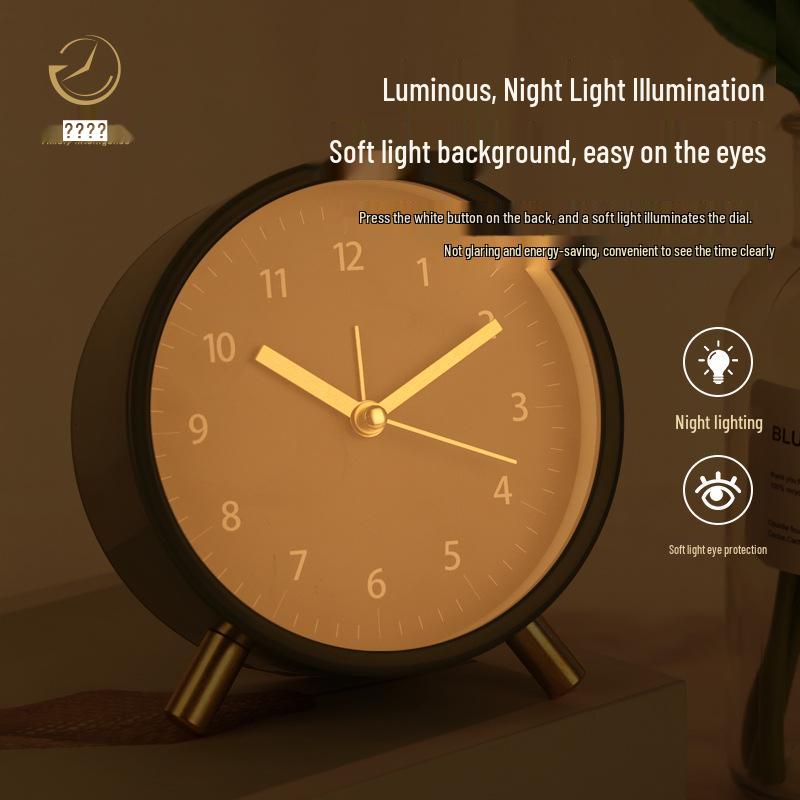 Nordische Stille Schreibtischuhr - Einfache, Stilvolle Weckuhr für Schlafzimmer & Wohnzimmer
