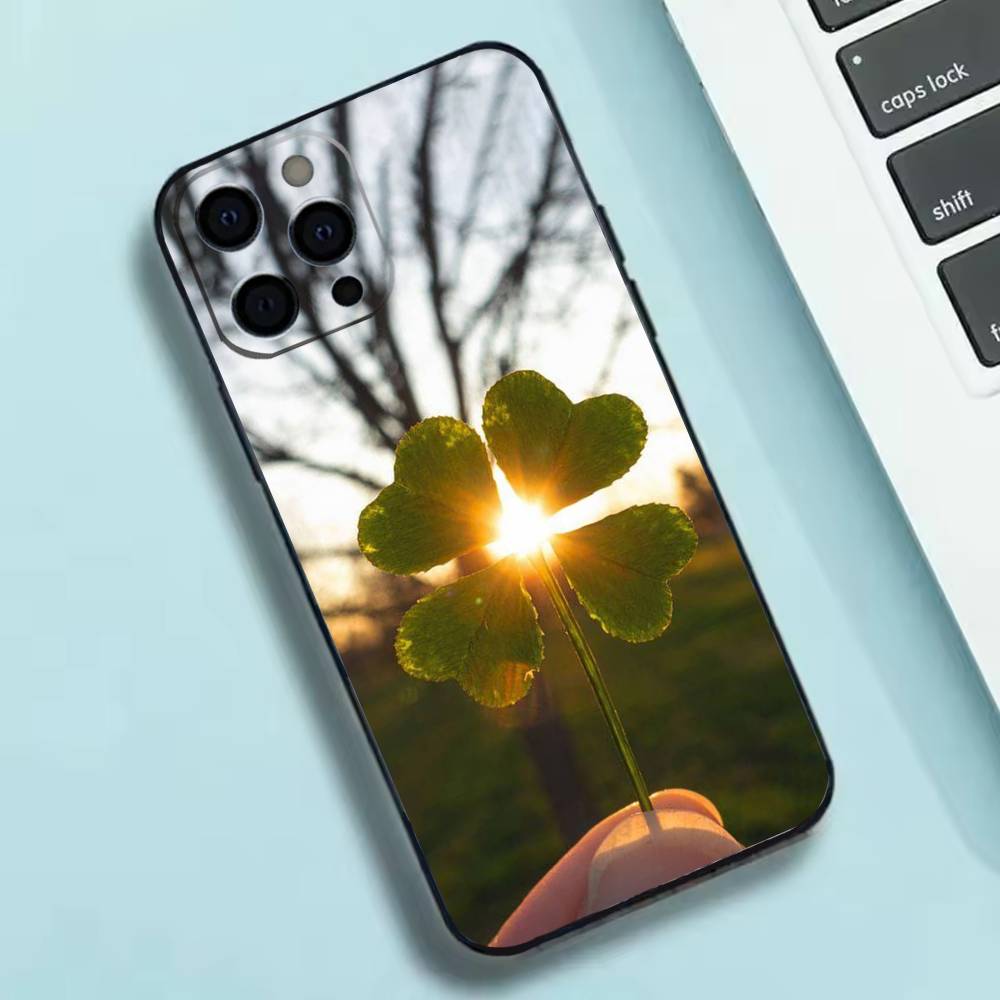 Lucky Four-Leaf Clover Phone Case Silicone Soft For IPhone 17 16 15 14 13 12 11 X XR Plus Pro Max Plus