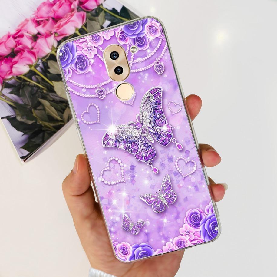 For Honor 6X Case BLN-AL10 BLL-L22 BLN-L21 Cover Fashion Flower Clear Silicone Soft Funda For Huawei Mate 9 Lite GR5 2017 Bumper