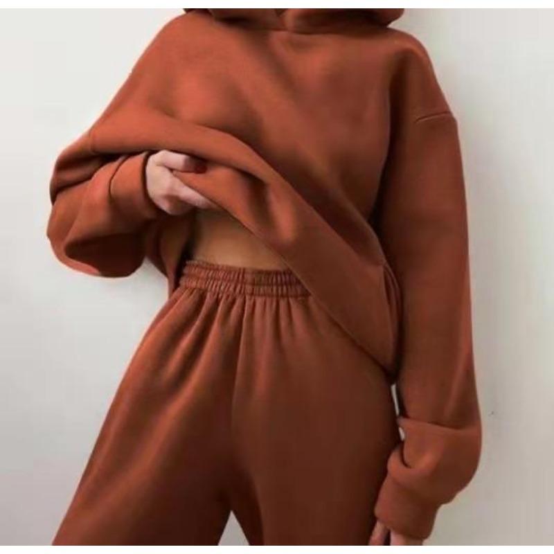 Damen Elegante Feste Sets Für Damen Warme Hoodie Sweatshirts Und Lange Hose Mode Zweiteilige Sets Damen Sweatshirt Anzüge