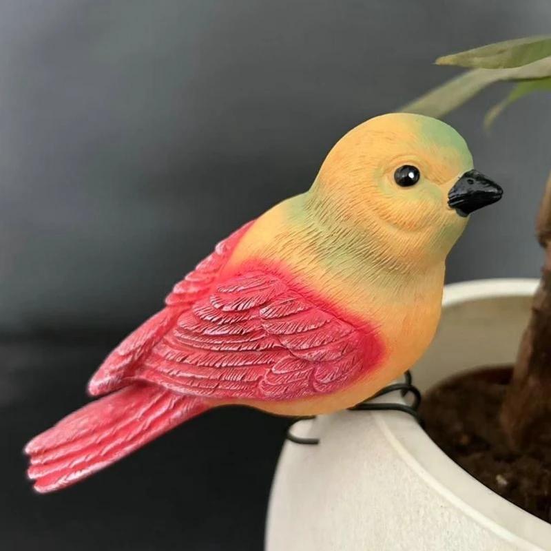 1/2PCS Simulation Parrot Ornament Decoration, Outdoor Courtyard Garden Resin Flowerpot, Landscape Resin Crafts Bird Enthusiasts