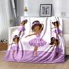 1pc Ballet Printing Lightweight Flannel Blanket, Comfortable and Warm Blanket, for Camping Sofa Bed and Couch Office, Gift