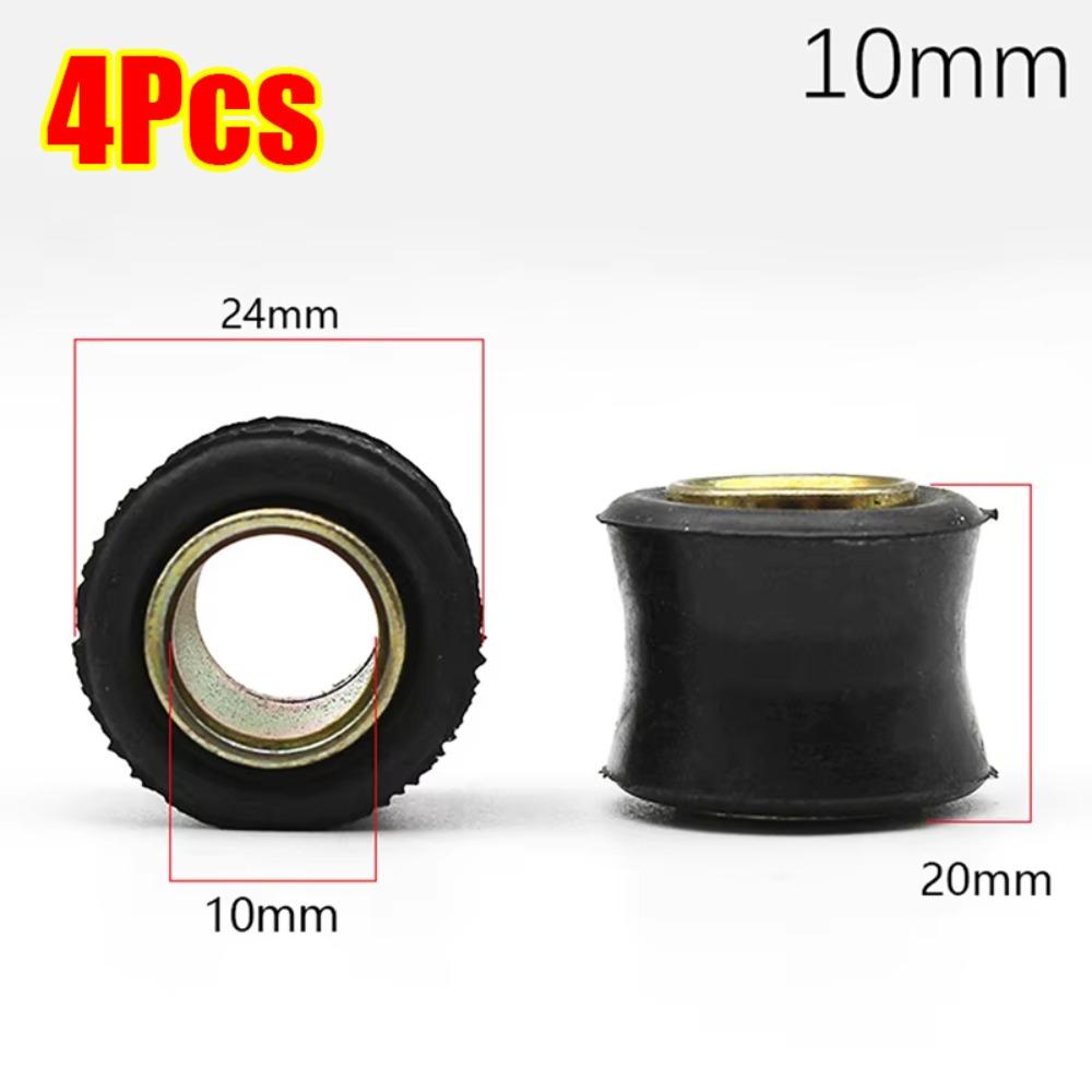 4Pcs Fixed Ring Shock Absorber Bushes 10MM 12MM Black Rubber Sleeve Motorcycle Electric Vehicle Universal Buffer Rubber Ring