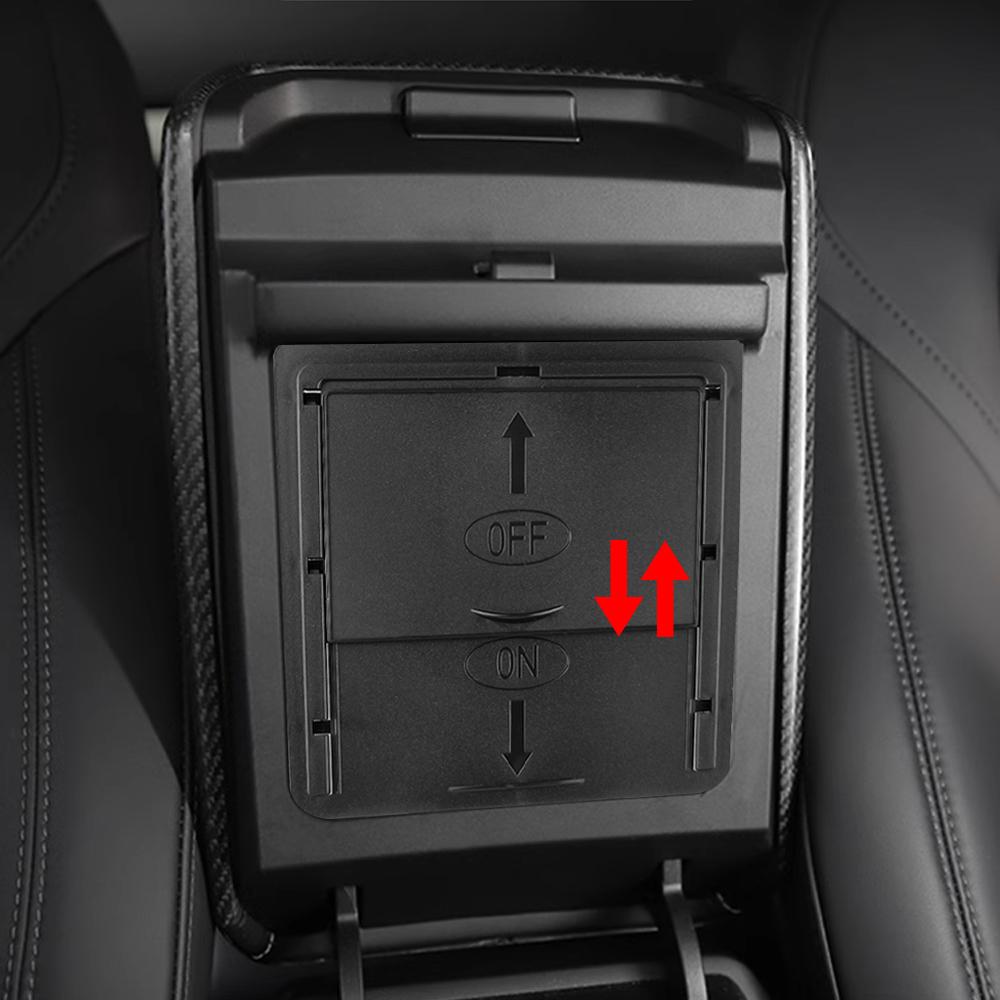 Armrest Hidden Storage Box for Tesla Model 3/Y Magnetic Center Console Organizer Privacy Storage Armrest Box Car Accessories