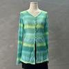 Chic Retro Tie-Dye V-Neck Mesh Sun Protection Cardigan with Stylish Long Sleeves
