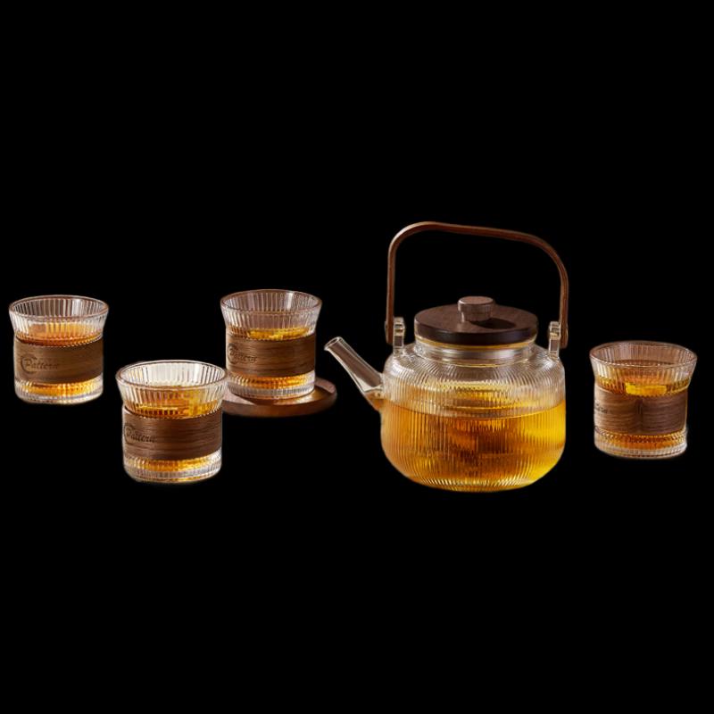 BAILOCK Hexu 5-Piece Glass Tea Set