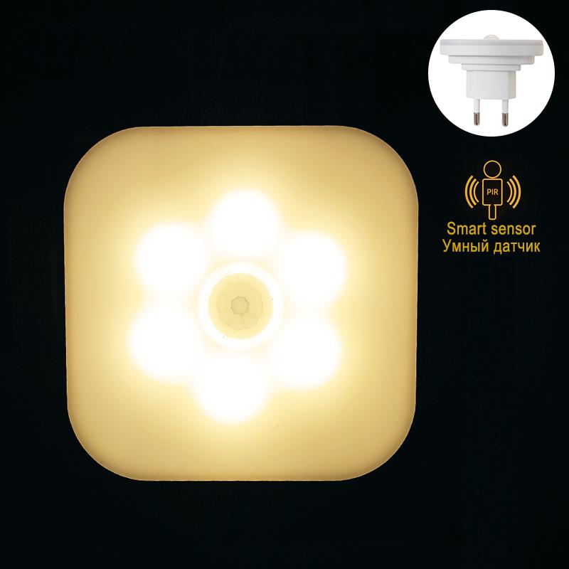 Plug-In Wireless Night Lamp with Motion Sensor LED Night Lights Bedside Lamp for Bedroom Corridor Closet Kitchen Lighting