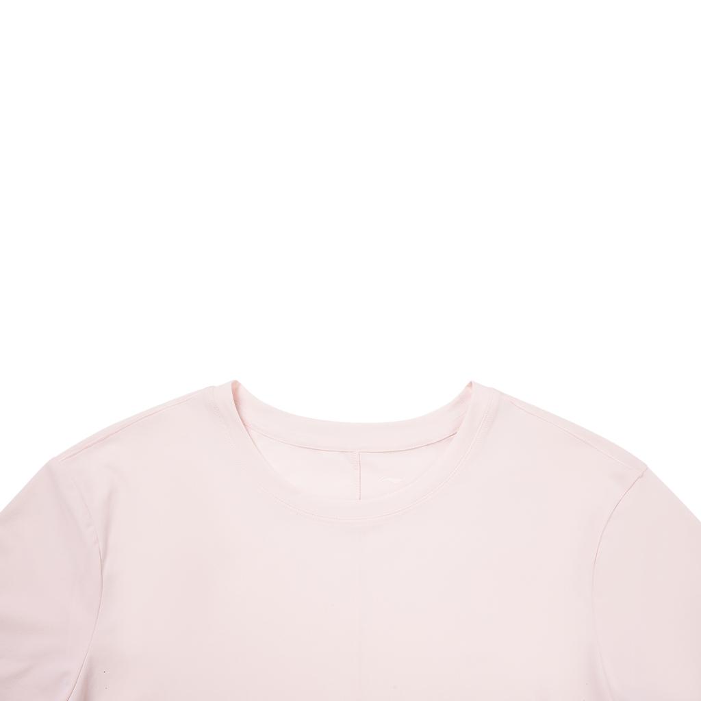 Li Ning Fitness Series UV Resistant Sun Protection Ice Feel Comfortable Loose Round Neck Regular T-Shirt Women tops ATSW186-2