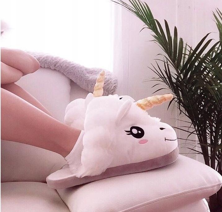 White Unicorn Slippers Universal Unisex Plush Slippers Super 36-41 ONESIES