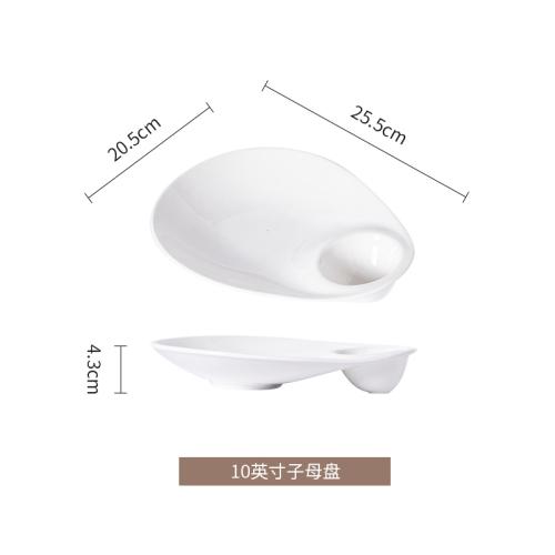 Chinese Ceramic Dumpling Plate Hotel Restaurant Sashimi Sushi Plate Food Decoration Dessert Plate Kitchen Creative Tableware