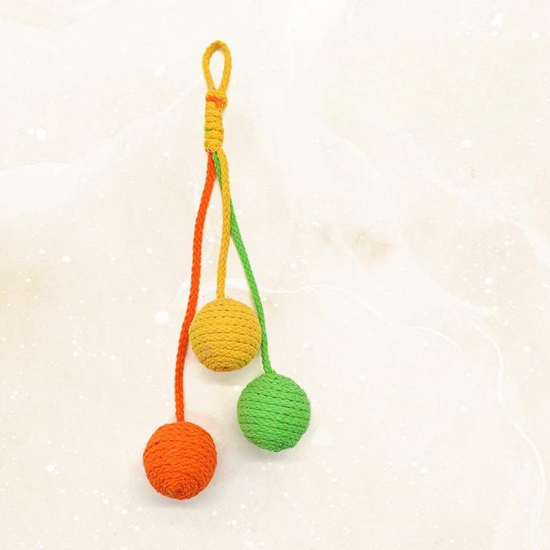 Cat Teaser Can Hang Cotton Rope Ball, Resistant To Biting Teeth, Self-hi Cat Teaser Cat Toy Cat Sling Ball
