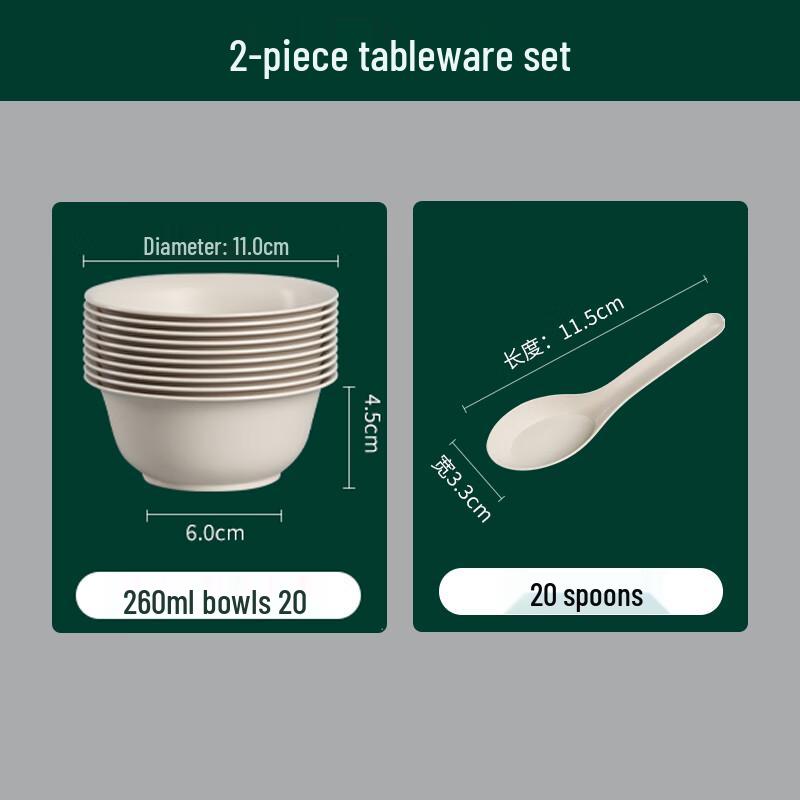 Rice Husk Disposable Tableware Set