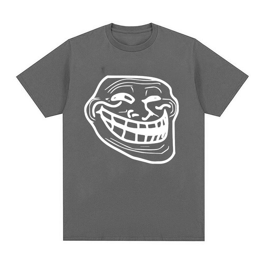 2025 Verão Troll Face Memes Homem Zangado Problema Meme Engraçado Masculino Feminino Moda Retro Harajuku 100% Algodão Puro Camiseta Estampada