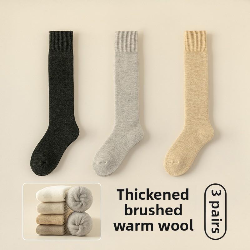 

3 пары мужских зимних шерстяных и бархатных утепленных носков, защищающих от холода и тепла, с высокими барабанными колготками и голенями 3 Pairs