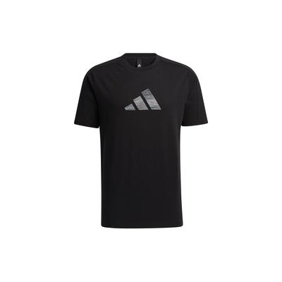 Fi 3- pruhové logo T-shirt Ležérne Športové Okrúhly výstrih Krátky rukáv Tričko Pánske Vrchné diely Čierne H39354