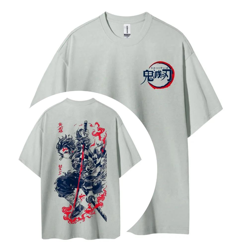 Demon Slayer Kimetsu No Yaiba Cotton Unisex Round Neck Anime TShirt Mens and Womens Summer Fashion Breathable Street TShirt