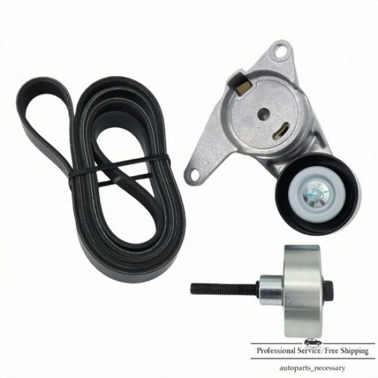 3Pcs Drive Belt Tensioner Idler Pulley Kit For Buick LaCrosse Chevy Impala 3.6L