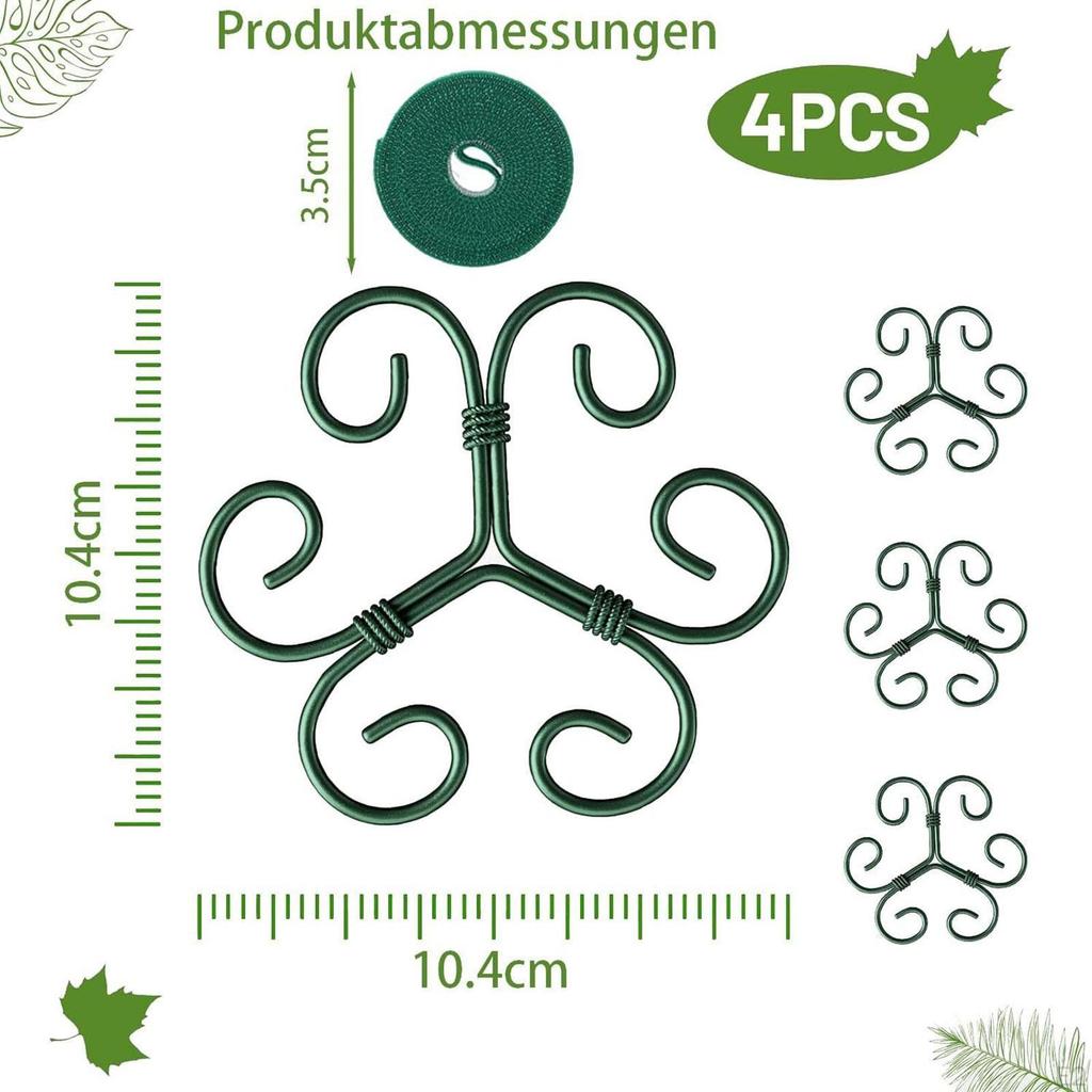4x Supports Plants Grow Racks Sturdy Metal Accessories Plant Climbers Stem Holders for Yard Patio