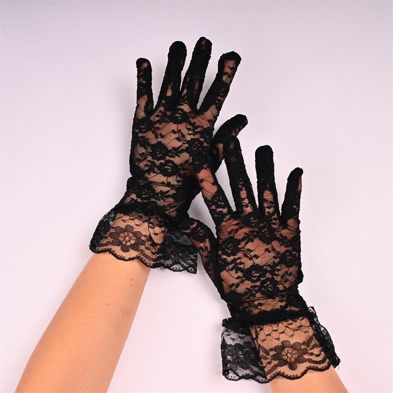 Elegant Summer Lace Sun Protection Wedding Gloves for Brides and Nightclub Wear