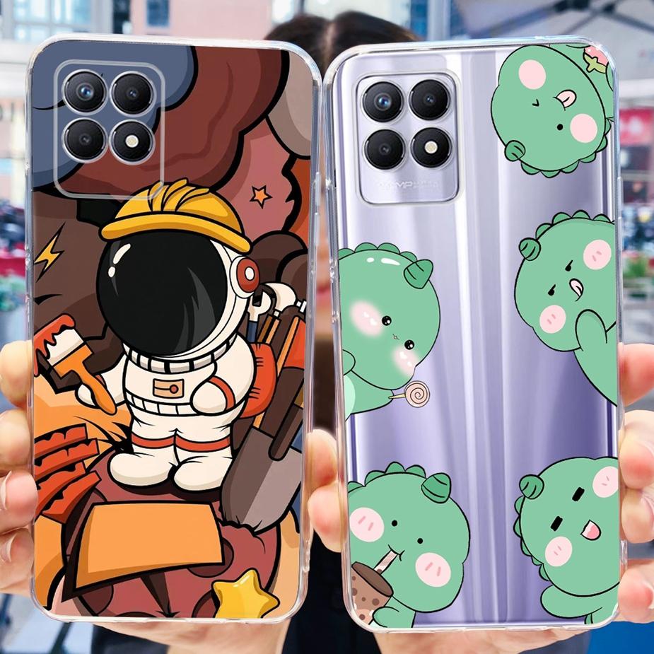 For Realme 8i Case Realme 8 Pro Cute Cartoon Cover Clear Silicone Soft Phone Case For Realme8 Pro Realme 8 5G 8i Back Cover Bags