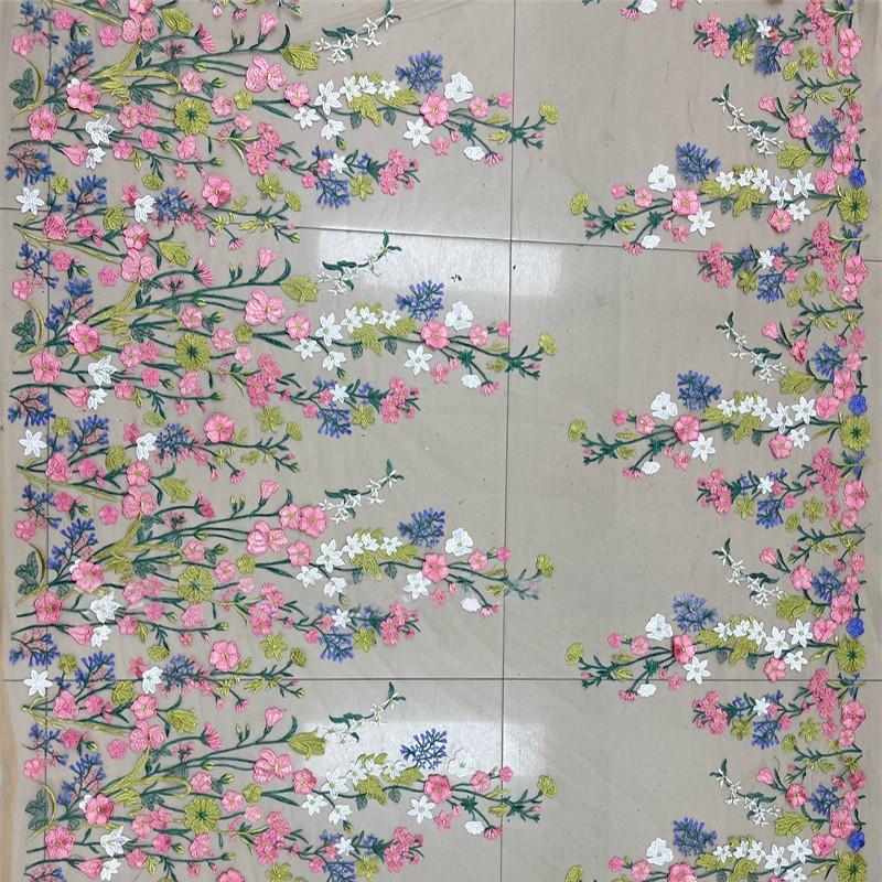 1/3 Yard Floral Mesh Spitze Stickerei Stoff 3D Blume DIY Nähen Kostüm Handwerk Hochzeitskleid DIY Nähmaterial