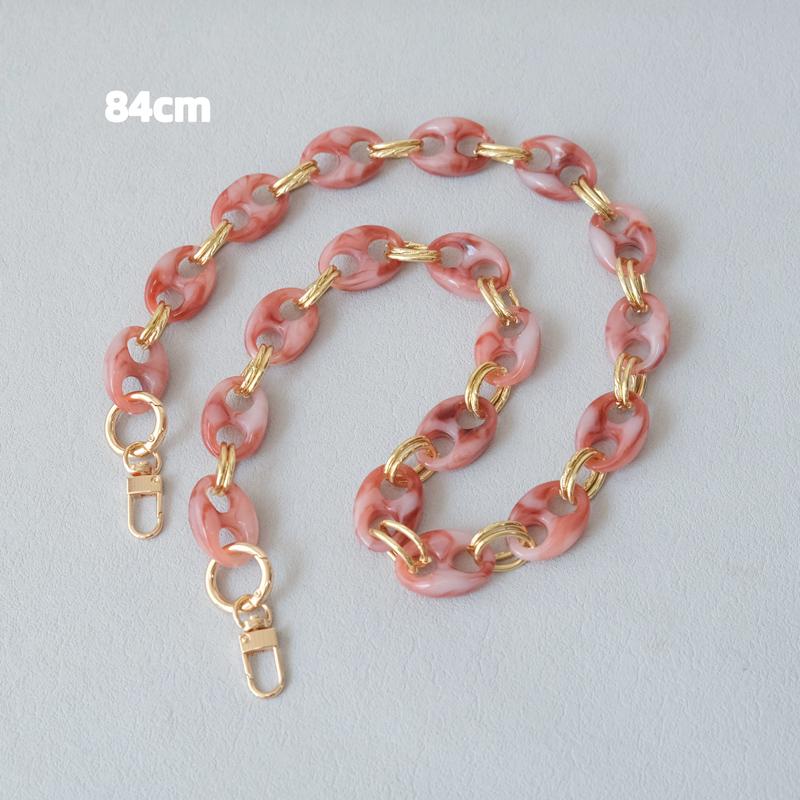 New Fashion Woman Bag Accessory Parts Leopard Candy Red Blue Acrylic Resin Metal Chain Strap Women Shoulder Crossbody Long Chain